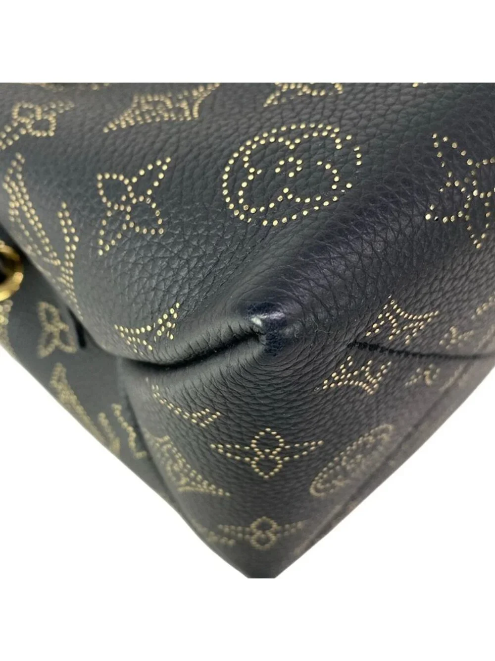 Louis Vuitton Handbag Mahina Picobella Noir Gold Chain Handle Leather Cowhide